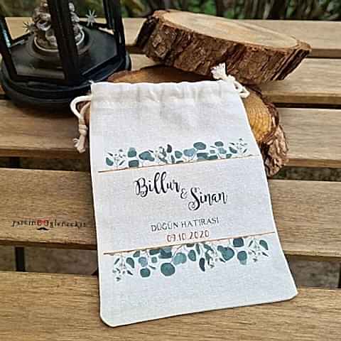 Okaliptus Konsept İsme Özel Baskılı Kese