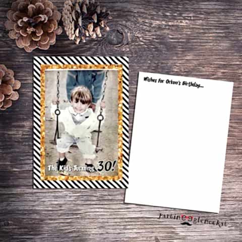 Siyah-Gold Konsept Doğum Günü Dilek Kartı