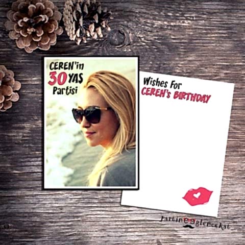 Pembe Dudak Konsept Doğum Günü Dilek Kartı