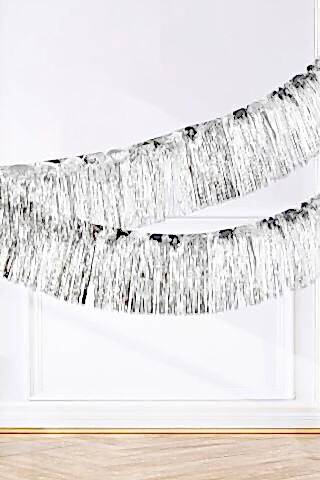 Şerit Püskül Süs Metalik Gümüş 30 cm x 300 cm