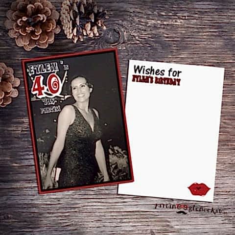 Kırmızı Dudak Konsept Doğum Günü Dilek Kartı