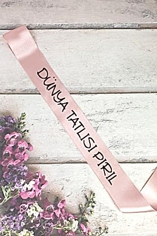 Baskılı Kişiye Özel Somon Doğum Günü Kuşağı