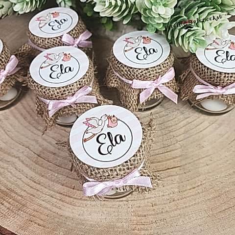 Leylek ve Bebek Konsept Kavanoz Hediyelik