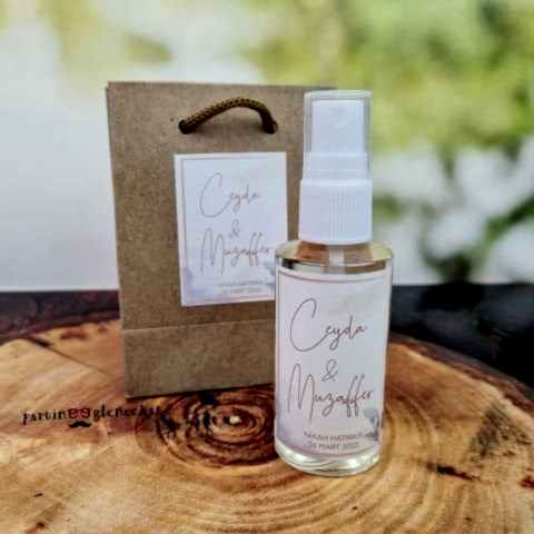 Gold Blue Yapraklı Fısfıslı Plastik Kolonya Hediyelik