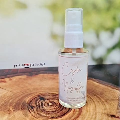 Gold Blue Yapraklı Fısfıslı Plastik Kolonya Hediyelik