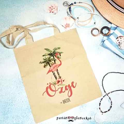 Lets Flamingle İsme Özel Baskılı Gelin & Nedime Çantası