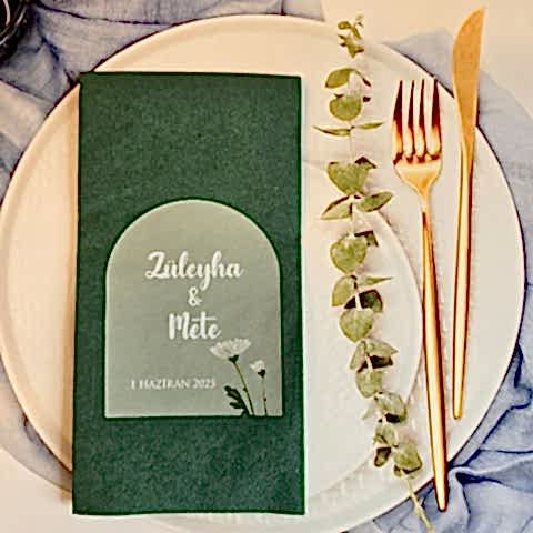 Retro Green Konsept Yeşil Peçete