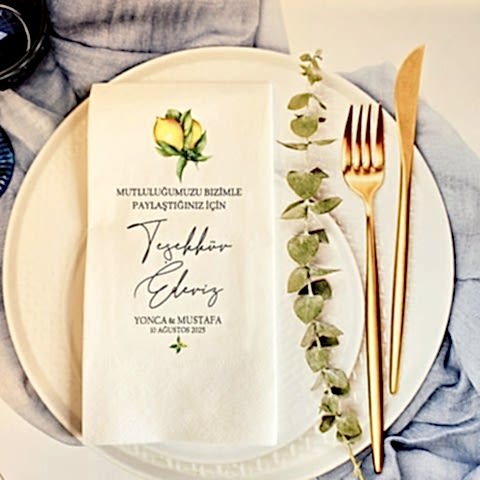 Limon Bahçesi Teşekkürler Konsept Peçete