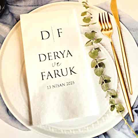 Zarif Logolu Kişiye Özel Konsept Peçete