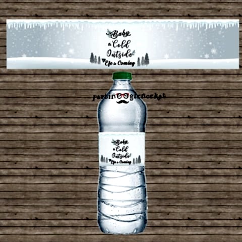 Winter Konsept Su Şişesi Etiketi