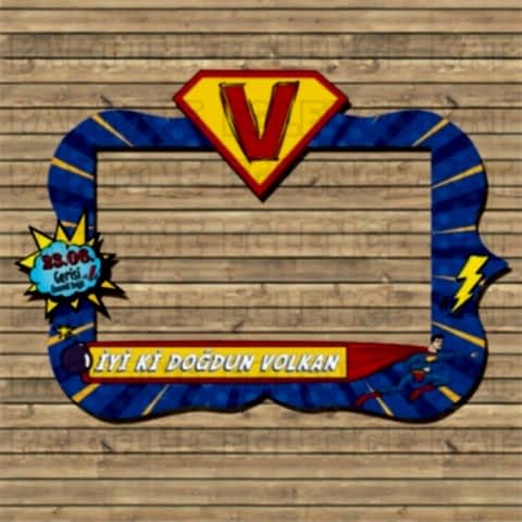 Süpermen Konsept Doğum Günü Hatıra Fotoğraf Çerçevesi