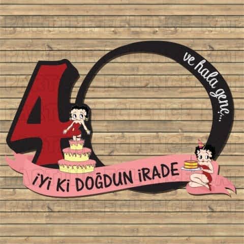 Betty Boop Konsept Doğum Günü Hatıra Fotoğraf Çerçevesi