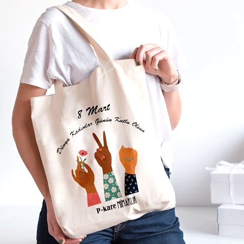 Girl Power 8 Mart Hediyesi Kol Çantası Şirket Logolu