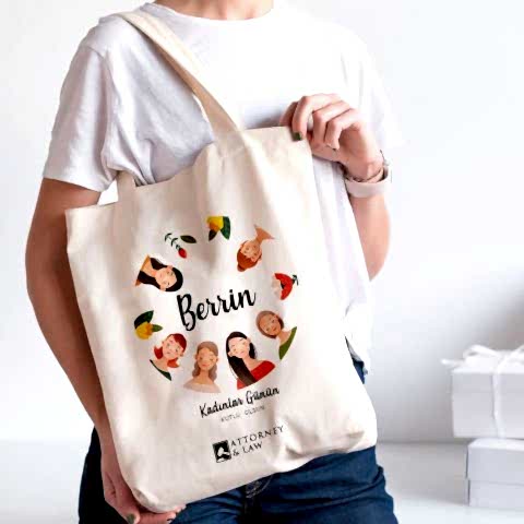 Kadın Figürlü 8 Mart Hediyesi Kol Çantası Şirket Logolu