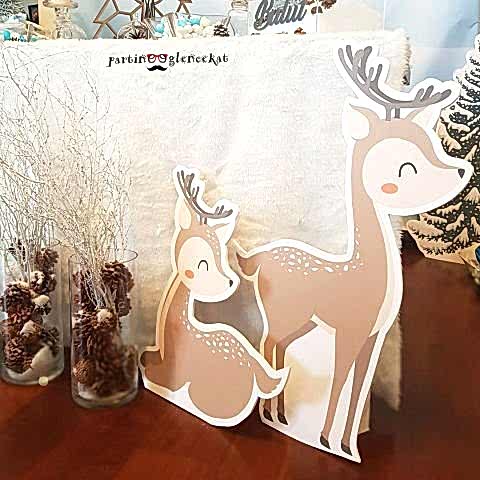 Winter Konsept Masa Önü 2 li Geyik Panolar