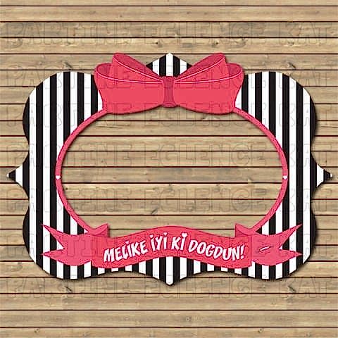 Fuşya - Siyah Konsept Doğum Günü Hatıra Fotoğraf Çerçevesi