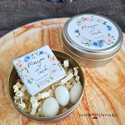 Soft Mavi Somon Konsept Metal Kutulu Hediyelik