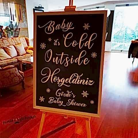 Şövaleli Ahşap Çerçeveli Winter Konsept Pano