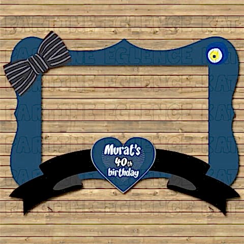 Lacivert - Beyaz Konsept Doğum Günü Hatıra Fotoğraf Çerçevesi