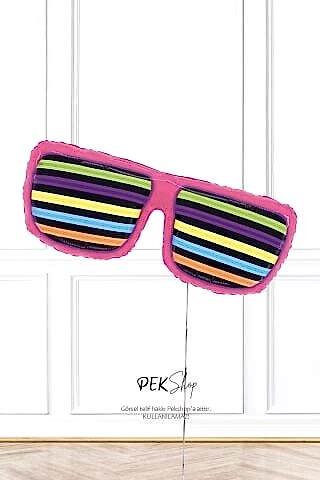 Neon Gözlük Şekilli Folyo Balon Grabo Balon Festival Balonu