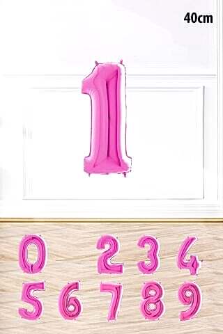 Pembe Renk Rakam Folyo Balon Pembe Yaş Balonu Sayı Balonlar 16 inç 40 cm