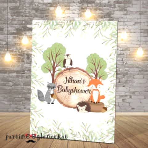 Woodland Baby Shower Karşılama Panosu