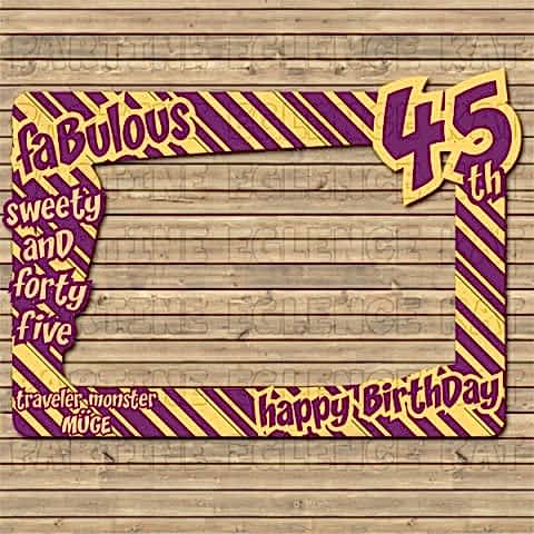 Mor - Sarı Konsept Doğum Günü Hatıra Fotoğraf Çerçevesi