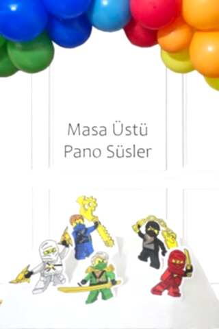 Ninjalar Ayaklı Pano Seti Doğum Günü Masa Üstü Panolar
