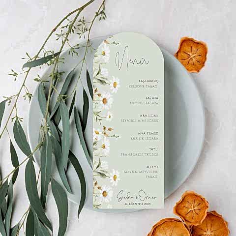 Retro Papatya Konsept Menü Kartı