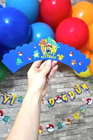 Pokemon Konsepti Cupcake Sargısı 10'lu