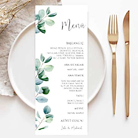 Retro Okaliptus Konsept Menü Kartı