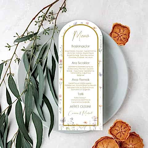 Bahar Çiçekleri Konsept Menü Kartı