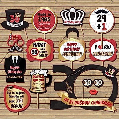 Kırmızı Gold Konsept Doğum Günü Kampanyalı Paket