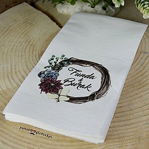 Rustik Ağaç Dalı Konsept İsim Baskılı Peçete