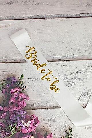 Bride to be Kuşak, Gold Glitter Baskılı Bekarlığa Veda Kuşağı