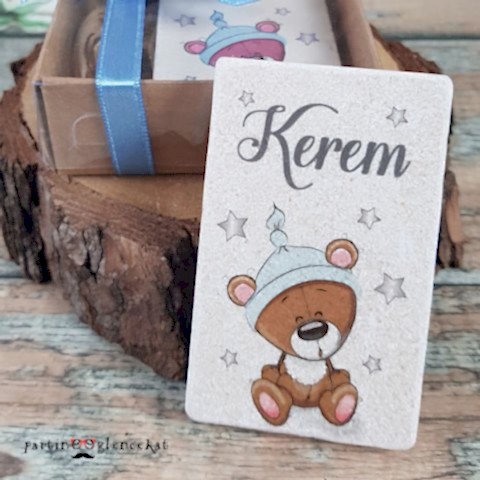 Ayıcık Yıldızlar Konsept Taş Magnet