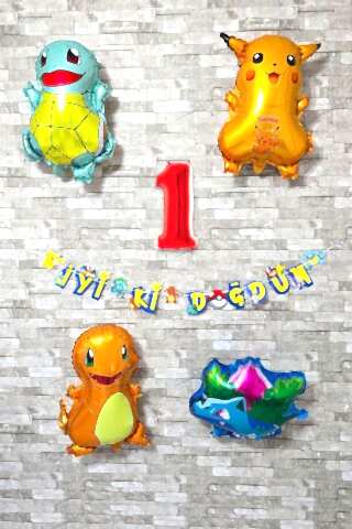 Pokemon Temalı Doğum Günü Parti Seti Pakemon Figürleri Balonlu Yaş Doğum Günü Rakam Balonlu Set