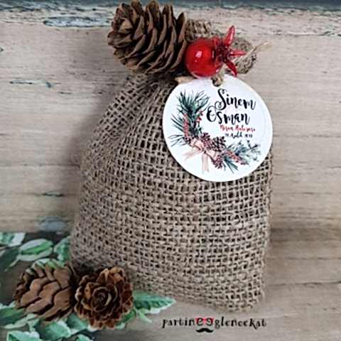 Çam Kozalak Konsept Jüt Kumaş Lavanta Kesesi