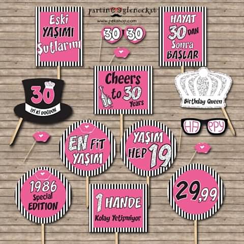 Pembe Gümüş Konsept Kişiye Özel Konuşma Balonları Seti