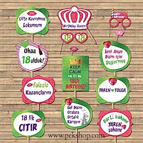 Renkli Konsept Kişiye Özel Konuşma Balonları Seti