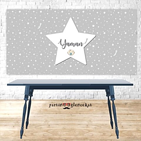 Baby Boy Stars Konsept Doğum Odası Panosu