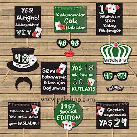 Poker Konsept Kişiye Özel Konuşma Balonları Seti