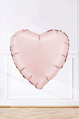 Saten Pastel Pembe Kalp Folyo Balon 18inç 45cm Saten Pastel Pembe Renk Kalp Balon