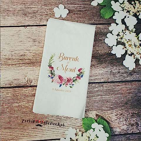 Gold Romantik Çiçekli Konsept Peçete