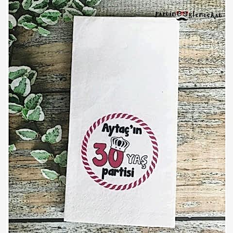 Kırmızı Kral Temalı Doğum Günü Baskılı Peçete