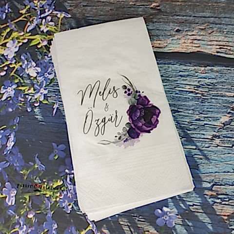 Mor Çiçekler Konsept Peçete