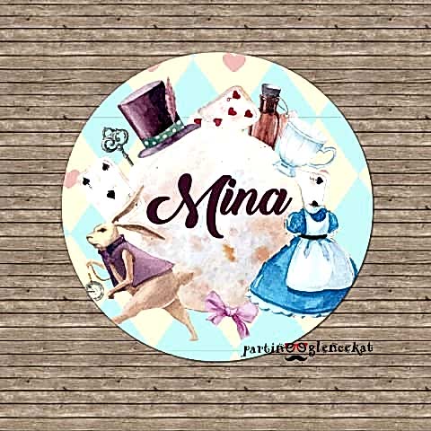 Alice In Wonderland Konsept 10 Adet 10cm Etiket