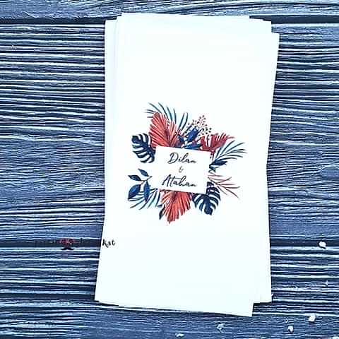 Lacivert Kahverengi Yapraklar Konsept Peçete