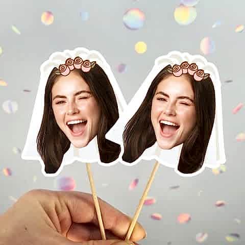 Fotoğraflı Duvaklı Bride to be Kürdan Süsü (10lu paket)