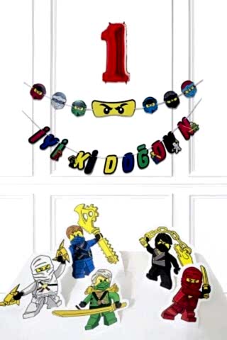 Ninja Konsept Doğum Günü Yaş Balonlu Ninja Tema Süsleme Seti
